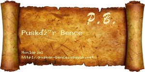 Puskár Bence névjegykártya